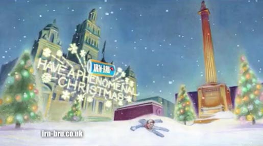 Boy and Snowman in IRN BRU TV advert