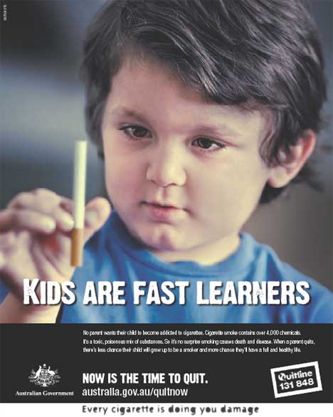 Poster aimed at parents  - Kids are fast learners