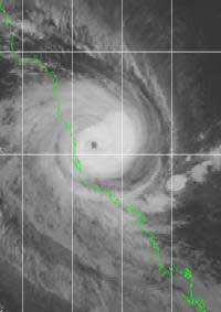 Satellite Image for Cyclone Larry taken on Sunday night