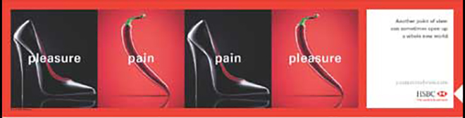 HSBC print ad - pleasure or pain?