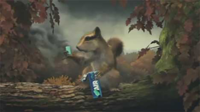 Chipmunk eats Vigorsol Air Action gum