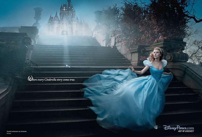 Scarlett Johansson in Disney Cinderalla print ad