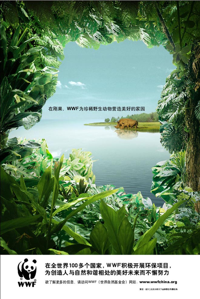 Water buffalo in WWF China print ad