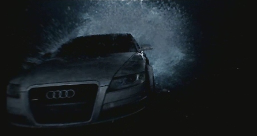 Audi A6 under water in Satellite TV ad