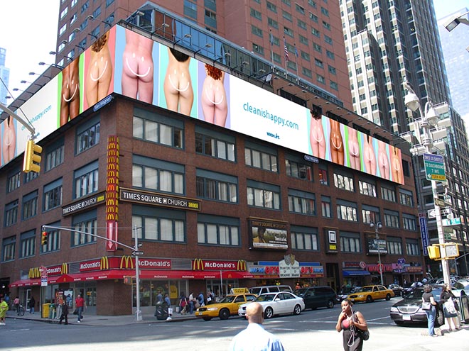 Washlet Bottoms Billboard in Manhattan