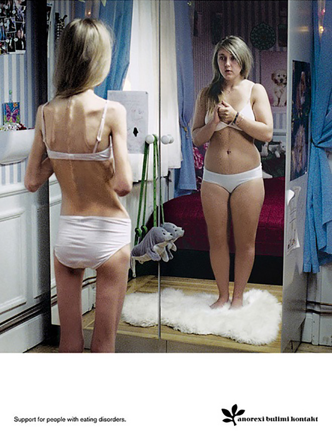 Anorexia Bulimia Contact print ad - Mirror