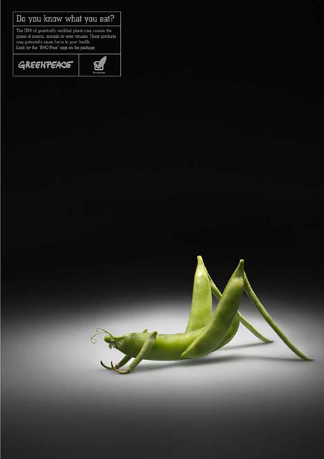 Scorpion of carrots in Greenpeace  print advertisement