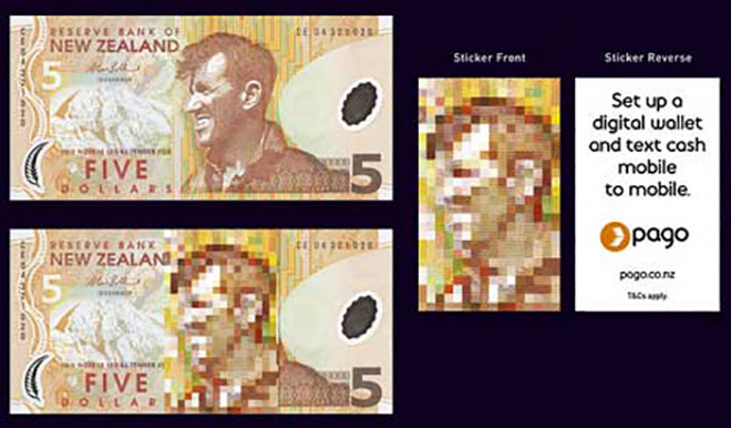 Edumund Hillary Five Dollar notes in Pago campaign