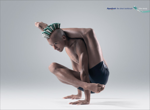 Aquafresh Yoga Master print advertisement