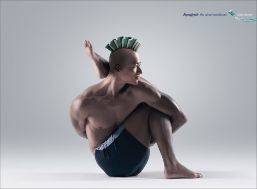 Aquafresh Yoga Master print advertisement