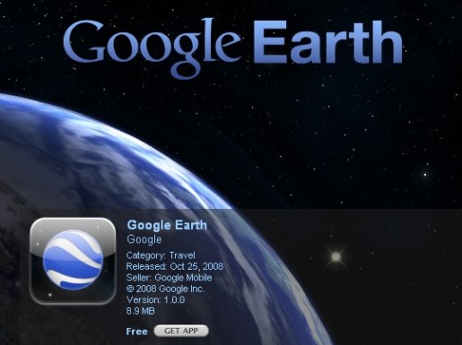 Google Earth app on iStore