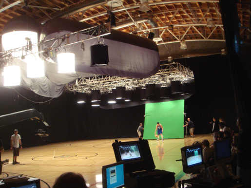 Player with green screen in WNBA Eight to One commercial