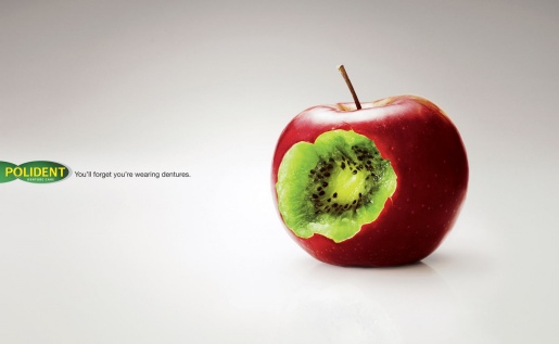 Polident Apple print advertisement from Malaysia