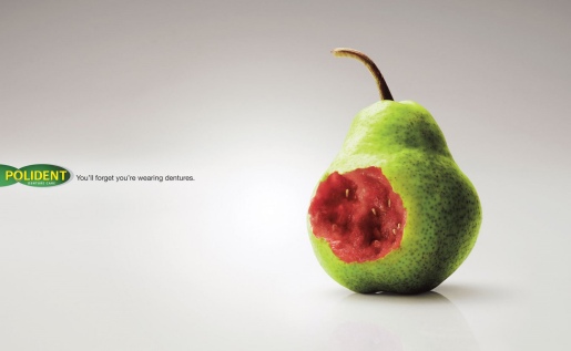 Polident Pear print advertisement from Malaysia