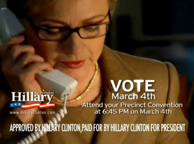 Hillary Clinton on the  Phone