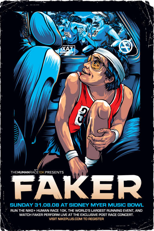 Fakers poster for Nike Human Race in Melbourne