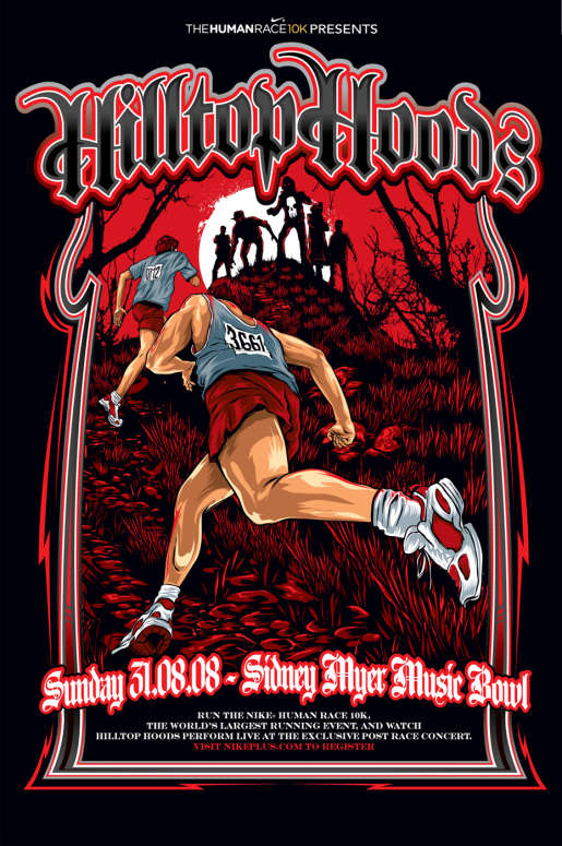 Hilltop Hoods poster for Nike Human Race in Melbourne