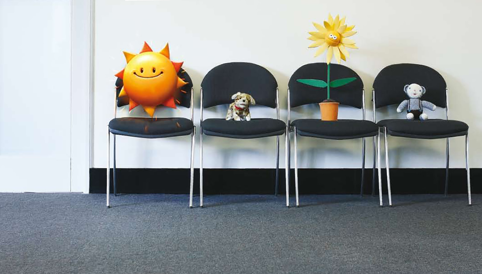 Bankwest Happy Bank creatures Sun, dog, bear, sunflower